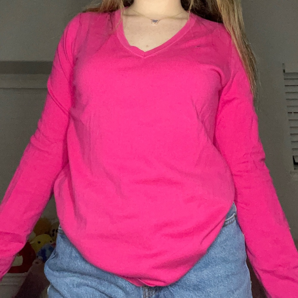 Pink Tommy Hilfiger V-Neck Sweater